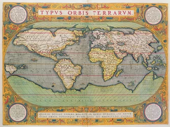 Typus Orbis Terrarum, kart over verden, fra Ortelius 